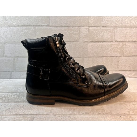 Bruno Marc Men's Philly-3 Black Military Combat Boots - 12M US - Picture 3 of 9